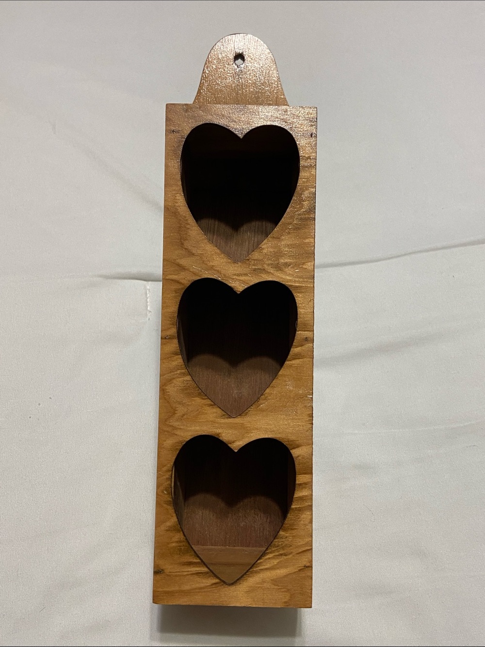 Vintage Wooden Heart Cutout Display shelf